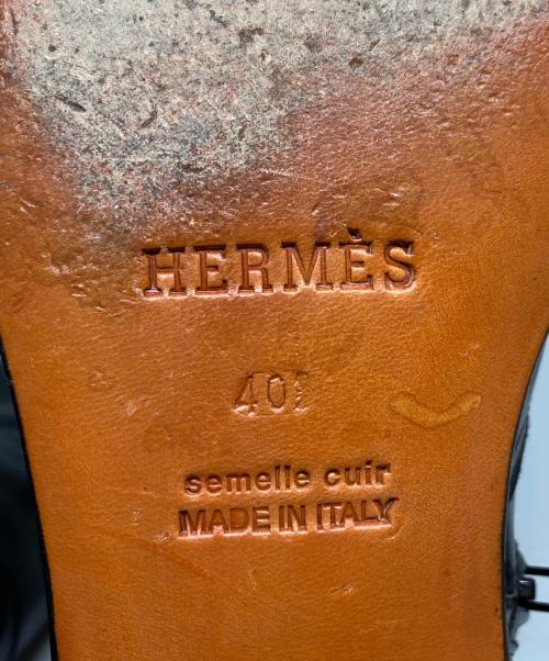 HERMES（エルメス）HERMES (エルメス) レザーサイドジップブーツ ブラック サイズ:40の古着・服飾アイテム