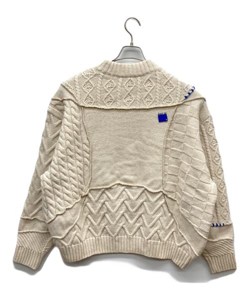 ZARA（ザラ）ZARA (ザラ) ADER error (アーダーエラー) ADER errorコラボ Patchwork Oversize Knit/パッチワークオーバーニット アイボリー サイズ:S-Mの古着・服飾アイテム