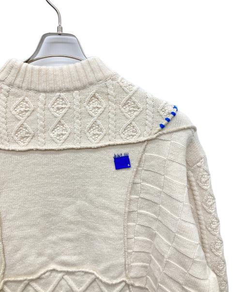 ZARA（ザラ）ZARA (ザラ) ADER error (アーダーエラー) ADER errorコラボ Patchwork Oversize Knit/パッチワークオーバーニット アイボリー サイズ:S-Mの古着・服飾アイテム