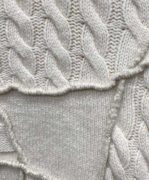 ZARA（ザラ）ZARA (ザラ) ADER error (アーダーエラー) ADER errorコラボ Patchwork Oversize Knit/パッチワークオーバーニット アイボリー サイズ:S-Mの古着・服飾アイテム