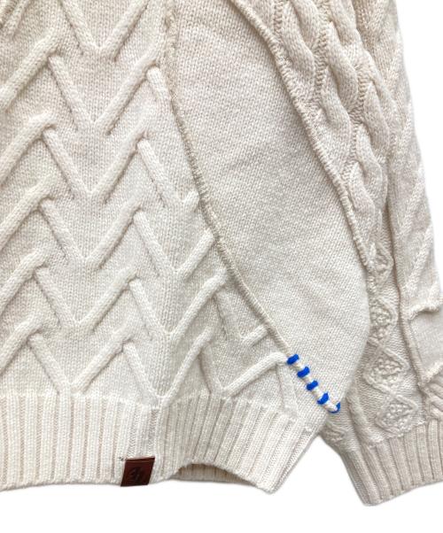 ZARA（ザラ）ZARA (ザラ) ADER error (アーダーエラー) ADER errorコラボ Patchwork Oversize Knit/パッチワークオーバーニット アイボリー サイズ:S-Mの古着・服飾アイテム