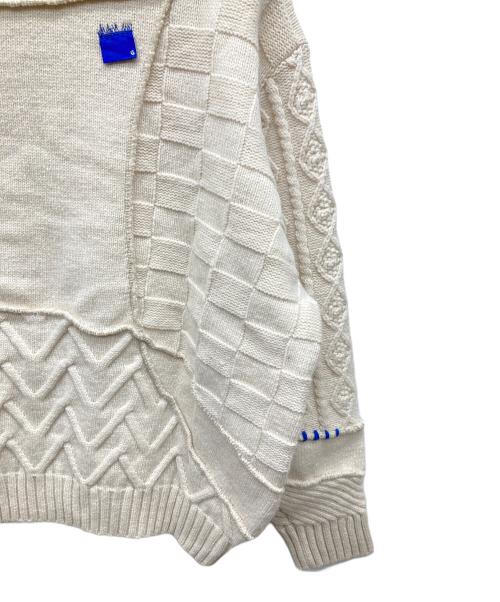 ZARA（ザラ）ZARA (ザラ) ADER error (アーダーエラー) ADER errorコラボ Patchwork Oversize Knit/パッチワークオーバーニット アイボリー サイズ:S-Mの古着・服飾アイテム
