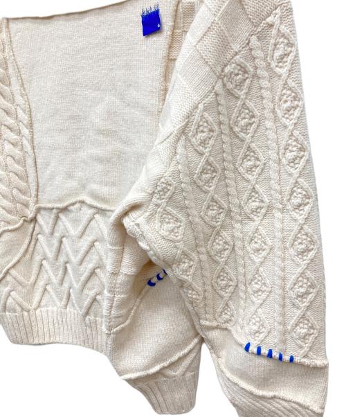 ZARA（ザラ）ZARA (ザラ) ADER error (アーダーエラー) ADER errorコラボ Patchwork Oversize Knit/パッチワークオーバーニット アイボリー サイズ:S-Mの古着・服飾アイテム