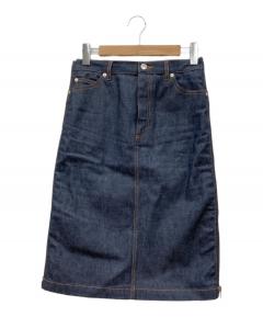 未使用級 グッチ 40サイズ GG柄 デニム スカート ポケット 総柄 ボタン 中古・古着通販】GUCCI (グッチ) GG総柄ウォッシュドオーガニック