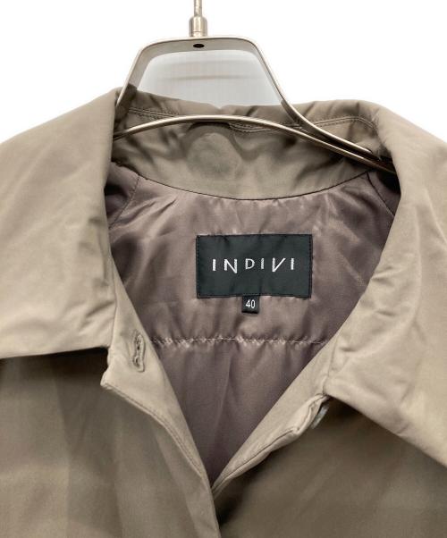 INDIVI（インディヴィ）INDIVI (インディヴィ) ライトパフ ステンカラーコート ブラウン サイズ:40の古着・服飾アイテム