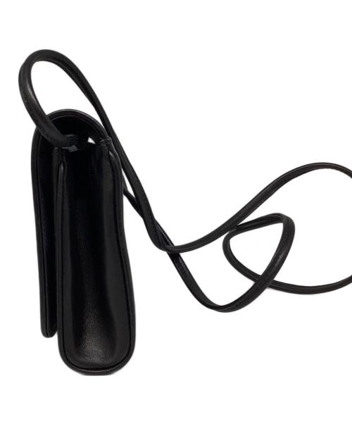 CELINE（セリーヌ）CELINE (セリーヌ) トリオンフロゴ レザーショルダーバッグ ブラックの古着・服飾アイテム