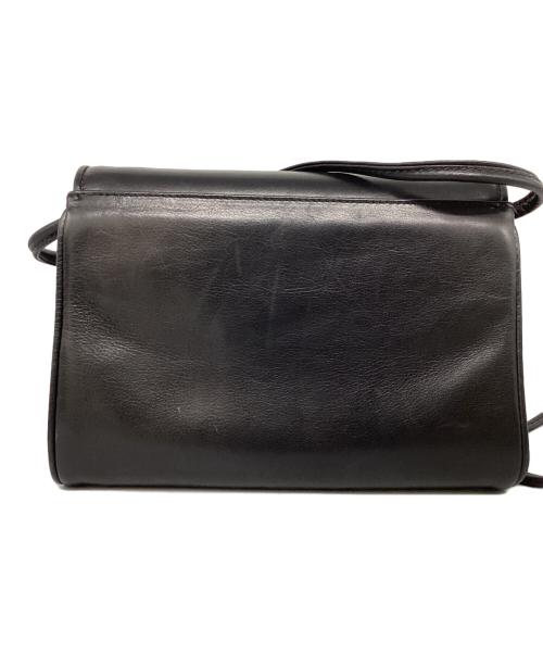 CELINE（セリーヌ）CELINE (セリーヌ) トリオンフロゴ レザーショルダーバッグ ブラックの古着・服飾アイテム