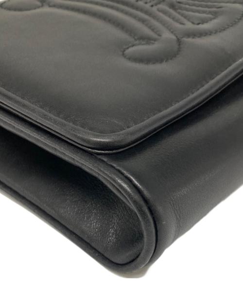 CELINE（セリーヌ）CELINE (セリーヌ) トリオンフロゴ レザーショルダーバッグ ブラックの古着・服飾アイテム