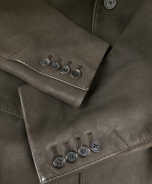 PRADA（プラダ）PRADA (プラダ) レザー3Bジャケット ブラウン サイズ:44の古着・服飾アイテム