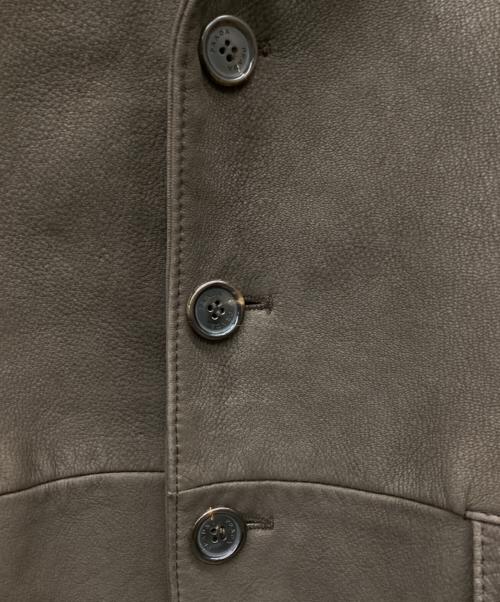 PRADA（プラダ）PRADA (プラダ) レザー3Bジャケット ブラウン サイズ:44の古着・服飾アイテム