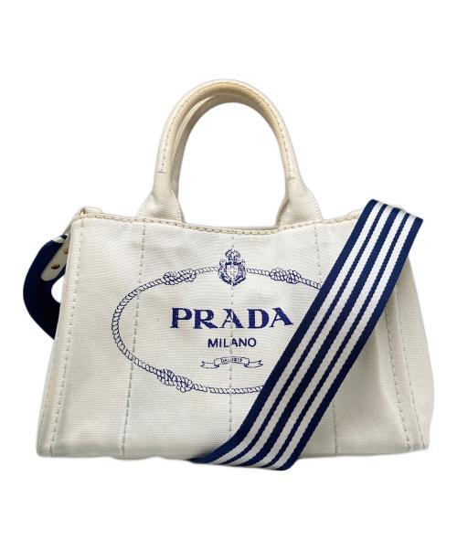 PRADA（プラダ）PRADA (プラダ) カナパ キャンバス2WAYバッグ アイボリーの古着・服飾アイテム