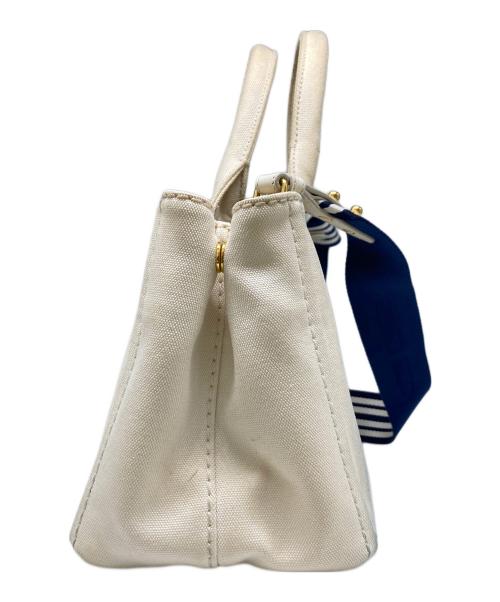 PRADA（プラダ）PRADA (プラダ) カナパ キャンバス2WAYバッグ アイボリーの古着・服飾アイテム