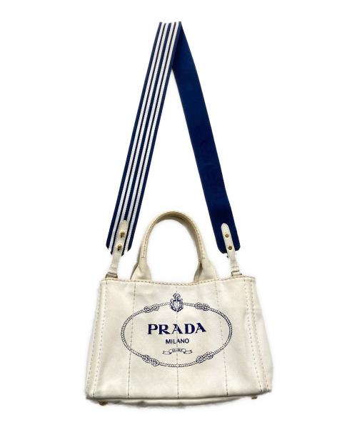 PRADA（プラダ）PRADA (プラダ) カナパ キャンバス2WAYバッグ アイボリーの古着・服飾アイテム