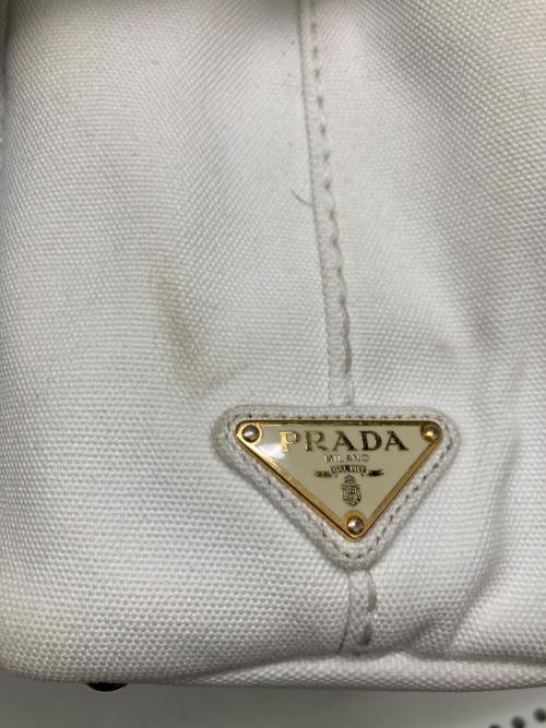 PRADA（プラダ）PRADA (プラダ) カナパ キャンバス2WAYバッグ アイボリーの古着・服飾アイテム