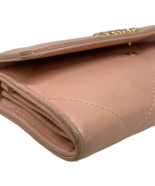 CHANEL（シャネル）CHANEL (シャネル) 19 ロングフラップラムスキンウォレット ピンクの古着・服飾アイテム