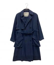 Acne studios（アクネ ストゥディオズ）の古着「オリシアツイルトレンチコート」｜ネイビー