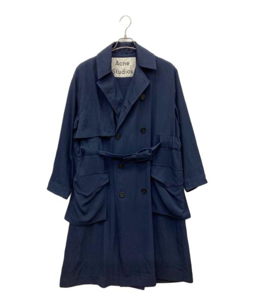 Acne studios（アクネ ストゥディオズ）ACNE STUDIOS (アクネ ストゥディオス) オリシアツイルトレンチコート ネイビー サイズ:34の古着・服飾アイテム