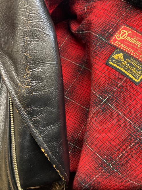 INDIAN MOTORCYCLE（インディアンモーターサイクル）INDIAN MOTORCYCLE (インディアンモーターサイクル) ホースハイドライダースジャケット ブラック サイズ:38の古着・服飾アイテム