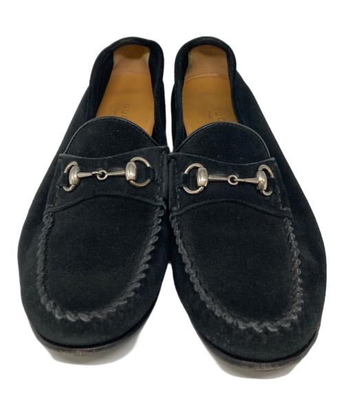 GUCCI（グッチ）GUCCI (グッチ) ホースビットスエードローファー ブラック サイズ:SIZE35 1/2の古着・服飾アイテム