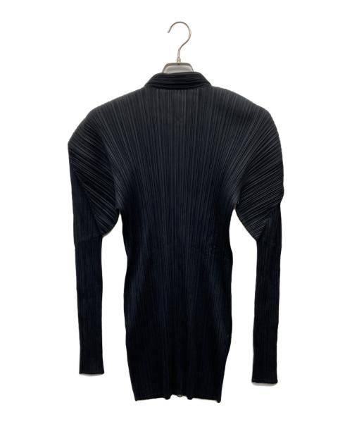 PLEATS PLEASE（プリーツプリーズ）PLEATS PLEASE (プリーツプリーズ) プリーツジップアップシャツ ブラック サイズ:4の古着・服飾アイテム
