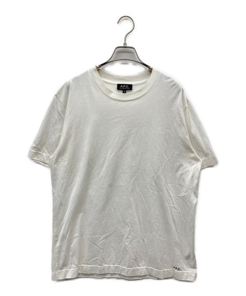 A.P.C.（アーペーセー）A.P.C. (アーペーセー) 裾ロゴ刺繍Tシャツ ホワイト サイズ:SIZE Mの古着・服飾アイテム