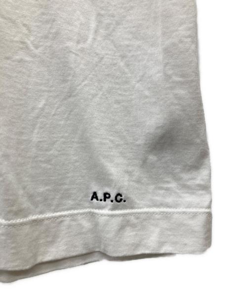 A.P.C.（アーペーセー）A.P.C. (アーペーセー) 裾ロゴ刺繍Tシャツ ホワイト サイズ:SIZE Mの古着・服飾アイテム