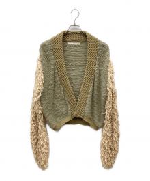 LEINWANDE（ラインヴァンド）の古着「パッチワークフリンジニットガウン」｜ベージュ