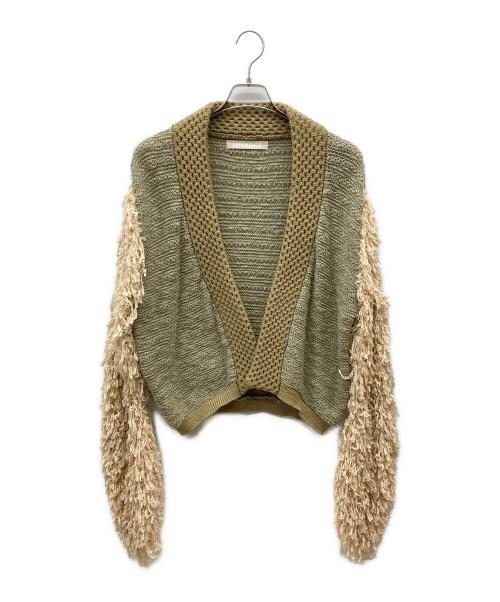 LEINWANDE（ラインヴァンド）LEINWANDE (ラインヴァンド) パッチワークフリンジニットガウン ベージュ サイズ:SIZE Freeの古着・服飾アイテム