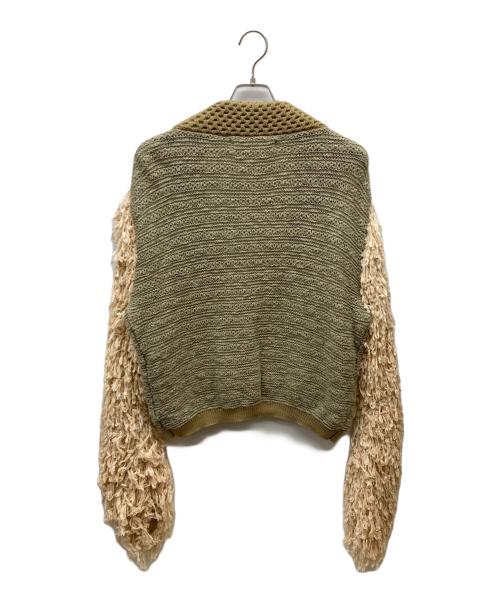 LEINWANDE（ラインヴァンド）LEINWANDE (ラインヴァンド) パッチワークフリンジニットガウン ベージュ サイズ:SIZE Freeの古着・服飾アイテム