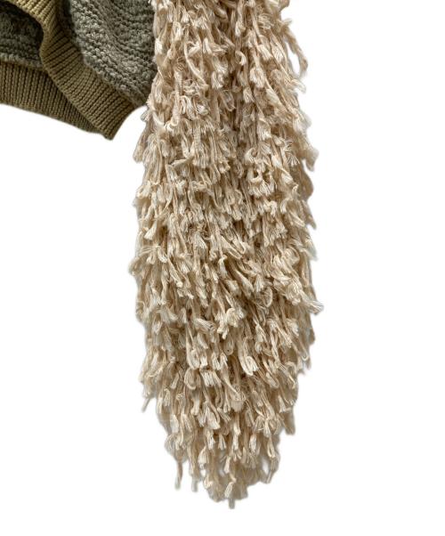 LEINWANDE（ラインヴァンド）LEINWANDE (ラインヴァンド) パッチワークフリンジニットガウン ベージュ サイズ:SIZE Freeの古着・服飾アイテム