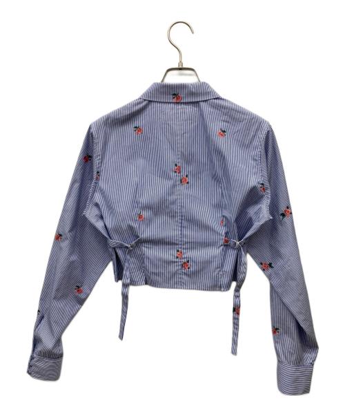 JOHN MASON SMITH（ジョンメイソンスミス）JOHN MASON SMITH (ジョンメイソンスミス) FLOWER EMBROIDERY SHORT SHAPE ブルー サイズ:38の古着・服飾アイテム