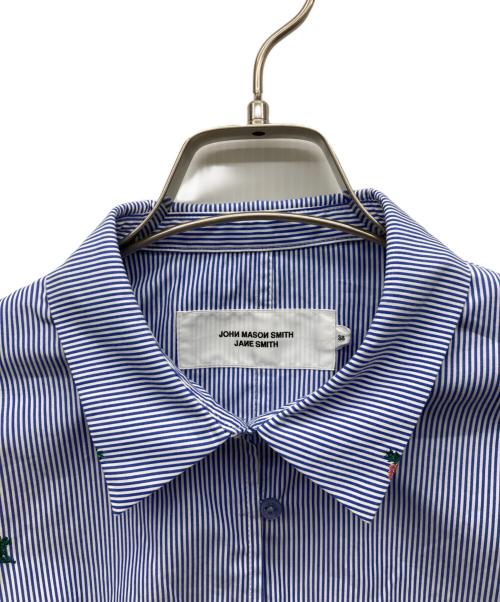 JOHN MASON SMITH（ジョンメイソンスミス）JOHN MASON SMITH (ジョンメイソンスミス) FLOWER EMBROIDERY SHORT SHAPE ブルー サイズ:38の古着・服飾アイテム