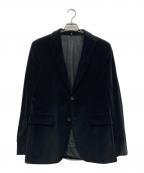 HUGO BOSSヒューゴ ボス）の古着「ラムスキンエルボーパッチベロアテーラードジャケット」｜ブラック