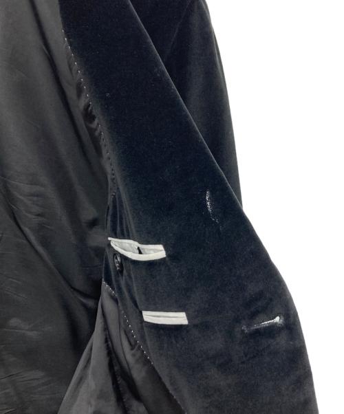 HUGO BOSS（ヒューゴ ボス）HUGO BOSS (ヒューゴ ボス) ラムスキンエルボーパッチベロアテーラードジャケット ブラック サイズ:36Ｒの古着・服飾アイテム