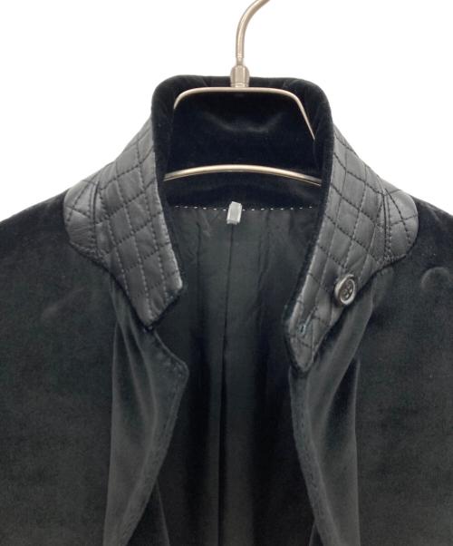 HUGO BOSS（ヒューゴ ボス）HUGO BOSS (ヒューゴ ボス) ラムスキンエルボーパッチベロアテーラードジャケット ブラック サイズ:36Ｒの古着・服飾アイテム
