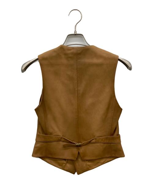 RALPH LAUREN（ラルフローレン）RALPH LAUREN (ラルフローレン) ラムスキンベスト ブラウン サイズ:2の古着・服飾アイテム
