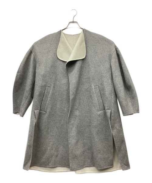 ENFOLD（エンフォルド）ENFOLD (エンフォルド) NO-COLLAR COAT グレー サイズ:36の古着・服飾アイテム