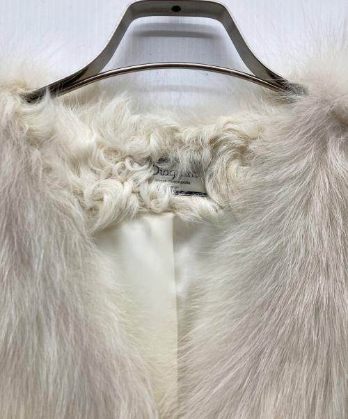 Diagram GRACE CONTINENTAL（ダイアグラム グレースコンチネンタル）Diagram GRACE CONTINENTAL (ダイアグラム グレースコンチネンタル) カルガンラム フォックスファーベスト アイボリー サイズ:36の古着・服飾アイテム