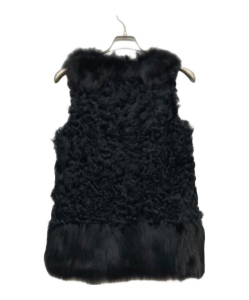 Diagram（ダイアグラム）Diagram (ダイアグラム) カルガンラム フォックスファーベスト ブラック サイズ:36の古着・服飾アイテム