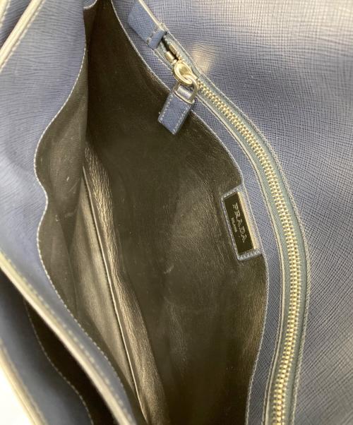 PRADA（プラダ）PRADA (プラダ) サフィアーノレザークラッチバッグ ネイビー サイズ:記載なしの古着・服飾アイテム