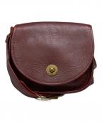 DAKOTA×ゆべしダコタ×）の古着「トゥルネ ターンロック金具 レザーショルダーバッグ」｜バーガンディー