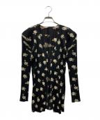 PLEATS PLEASEプリーツプリーズ）の古着「花柄プリーツカーディガン」｜ブラック