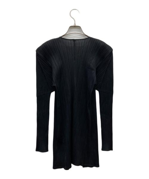 PLEATS PLEASE（プリーツプリーズ）PLEATS PLEASE (プリーツプリーズ) プリーツカーディガン ブラック サイズ:3の古着・服飾アイテム