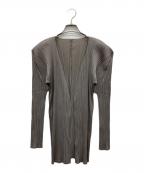 PLEATS PLEASEプリーツプリーズ）の古着「プリーツカーディガン」｜グレー