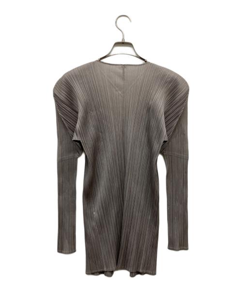 PLEATS PLEASE（プリーツプリーズ）PLEATS PLEASE (プリーツプリーズ) プリーツカーディガン グレー サイズ:3の古着・服飾アイテム