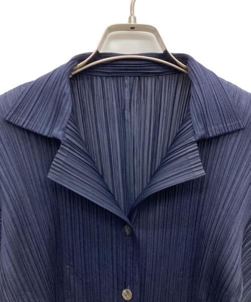 PLEATS PLEASE（プリーツプリーズ）PLEATS PLEASE (プリーツプリーズ) プリーツシャツジャケット ネイビー サイズ:3の古着・服飾アイテム