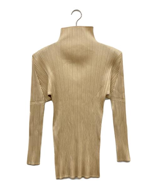 PLEATS PLEASE（プリーツプリーズ）PLEATS PLEASE (プリーツプリーズ) ハイネックプリーツカットソー ベージュ サイズ:3の古着・服飾アイテム