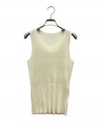 PLEATS PLEASEプリーツプリーズ）の古着「プリーツノースリーブカットソー」｜アイボリー