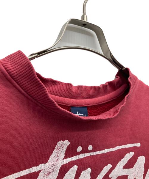 stussy（ステューシー）stussy (ステューシー) プリントスウェット レッド サイズ:Lの古着・服飾アイテム