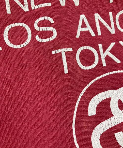 stussy（ステューシー）stussy (ステューシー) プリントスウェット レッド サイズ:Lの古着・服飾アイテム
